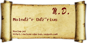 Molnár Dárius névjegykártya